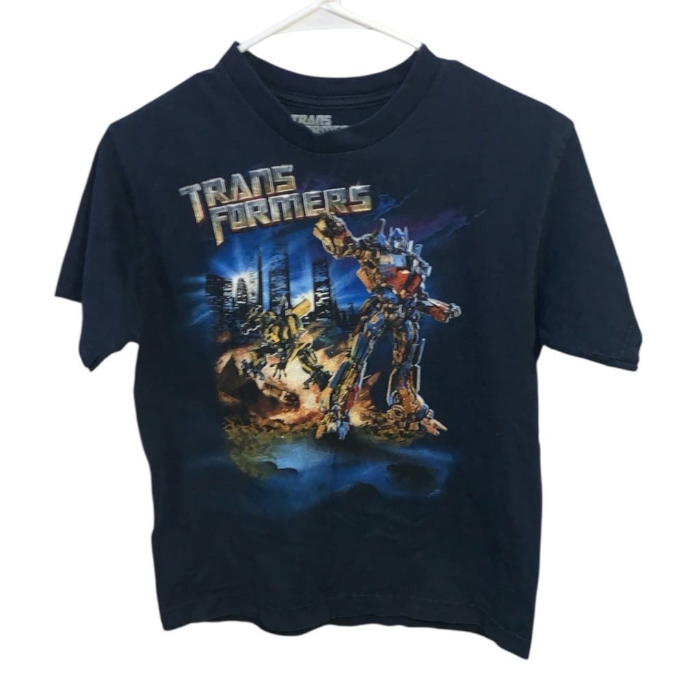 Transformers Dark Of The Moon Boys Large T-Shirt Navy Blue Short Sleeve